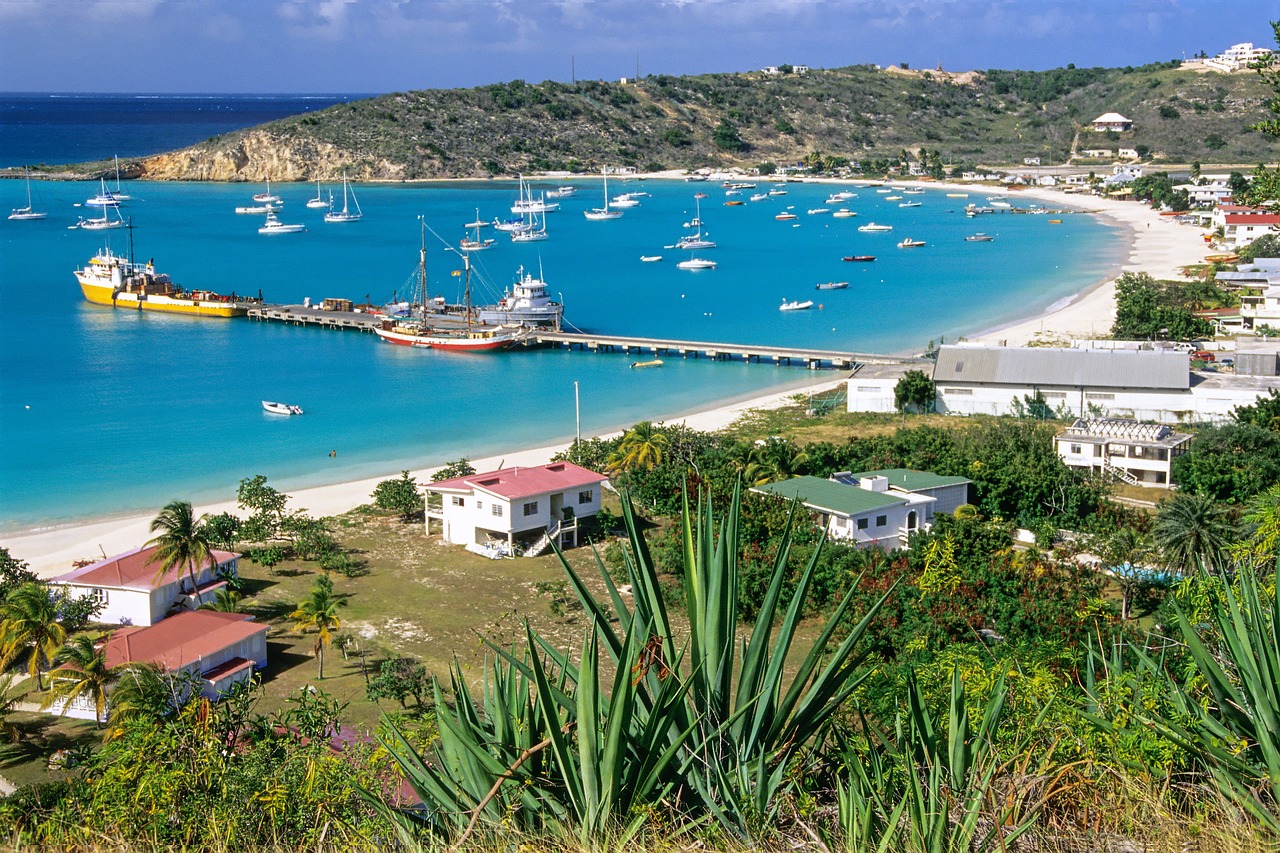 An aerial view of the Anguilla shore