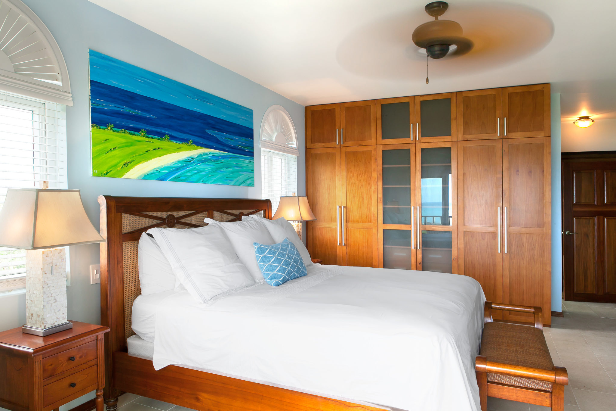 One of the bedrooms inside of vacation rentals in anguilla